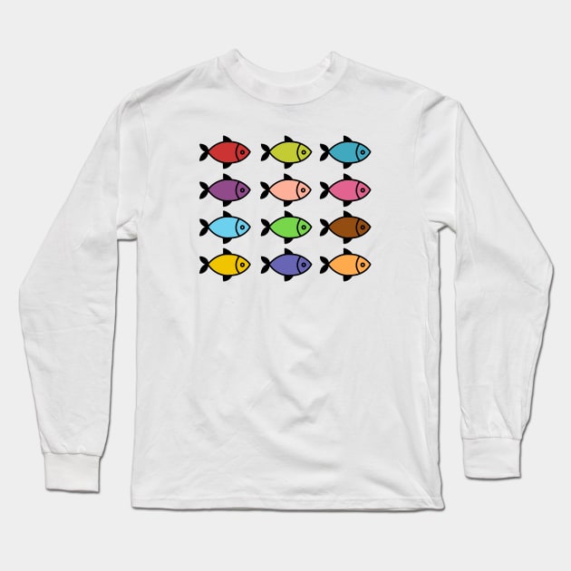 FISH PATTERN Long Sleeve T-Shirt by jcnenm